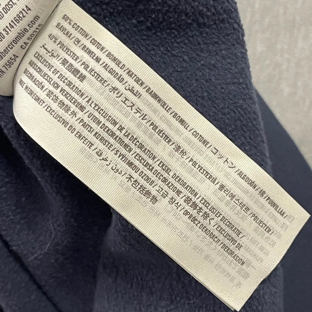 Hollister‎ Sweatshirt Womens Medium Navy Blue Graphic Logo Crewneck Fleece Y2K - Picture 8 of 8